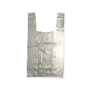 Sacs à bretelles biodégradables transparents 24+14×45 cm par 400