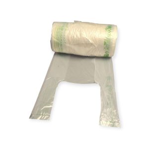 Sacs à bretelles biodégradables transparents en rouleau 22+12×43,5 cm par 2400